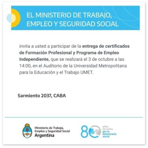 ACTO DE ENTREGA DE CERTIFICADOS DE LA AGENCIA TERRITORIAL CABA