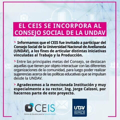 EL CEIS SE INCORPORA AL CONSEJO SOCIAL DE LA UNDAV